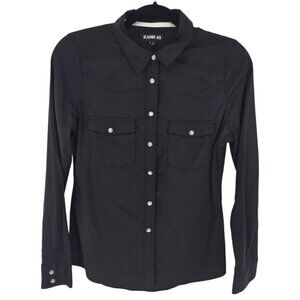 Rank 45 womens size small black pearl snap long sleeve shirt country western